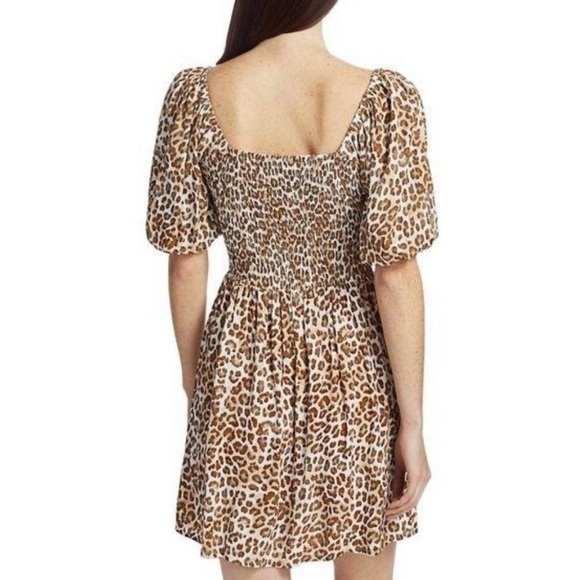 NWT Faithfull the Brand Ilaria Mini Dress Giorgio Animal Leopard Print Sz 2 - Picture 2 of 9